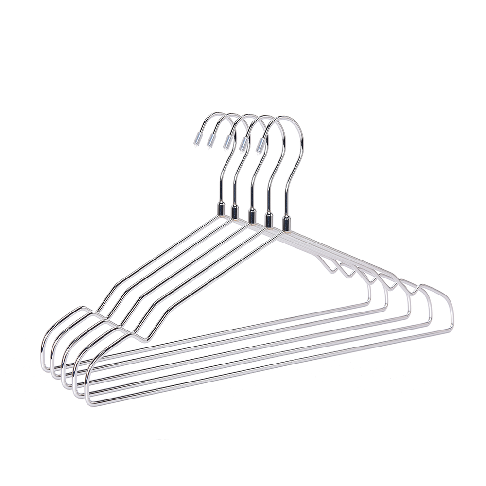 Shiny Chrome Metal Hanger Without Flock Pant Bar