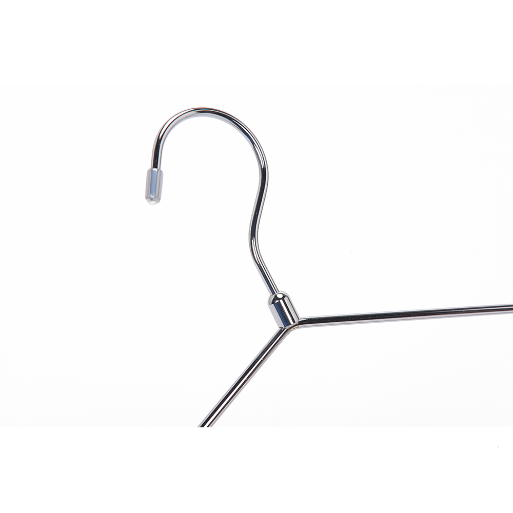 Shiny Chrome Metal Hanger with Flock Pant Bar