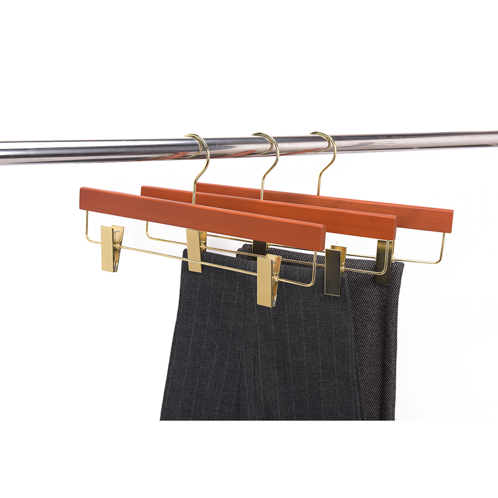 High-Grade Beech Wood Pants Hanger Matte Butter Scotch Finish