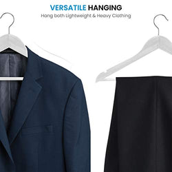 SUNFINE HANGER---High-Grade Wooden Shirt Hangers 20 Pack with Non Slip Pants Bar - Smooth Finish Solid Wood Coat Hanger with 360° Swivel Hook and Precisely Cut Notches for Camisole, Jacket, Pant, Dress Clothes Hangers