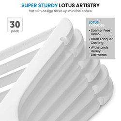 SUNFINE HANGER---High-Grade Wooden Shirt Hangers 20 Pack with Non Slip Pants Bar - Smooth Finish Solid Wood Coat Hanger with 360° Swivel Hook and Precisely Cut Notches for Camisole, Jacket, Pant, Dress Clothes Hangers