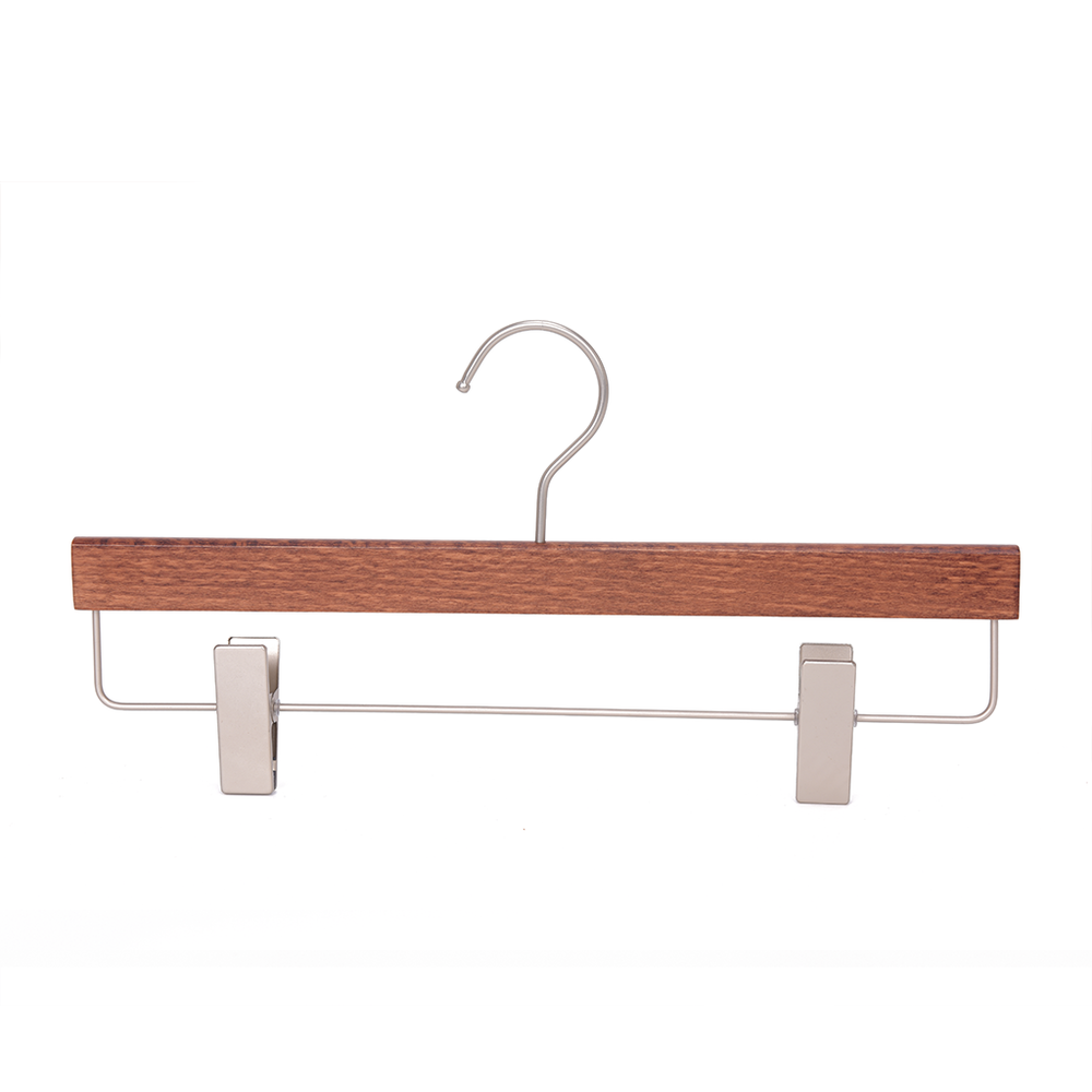 High-Grade Beech Wood Pants Hanger Matte Walnut Finish