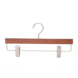 High-Grade Beech Wood Pants Hanger Matte Walnut Finish