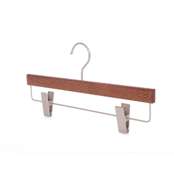 High-Grade Beech Wood Pants Hanger Matte Walnut Finish