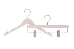 High-Grade Beech Wood Shirt Hanger Matte White Wash Finish