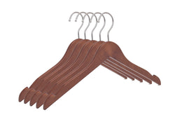 High-Grade Beech Wood Shirt Hanger Matte Walnut Finish