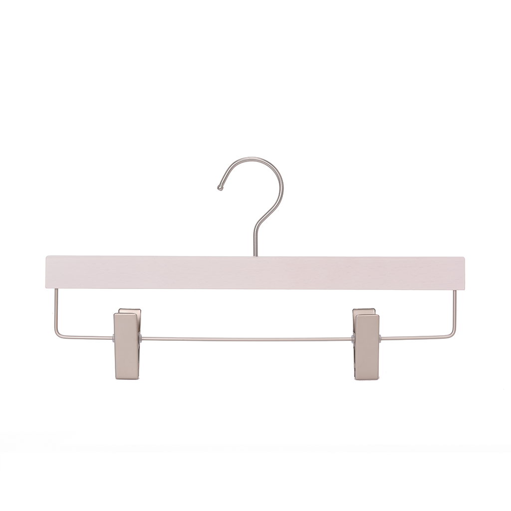 High-Grade Beech Wood Pants Hanger Matte White Wash Finish