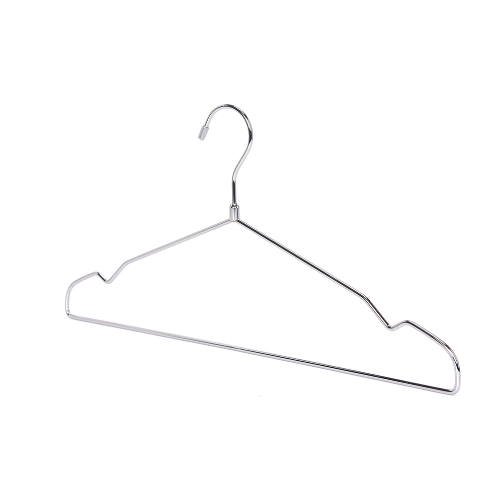 Shiny Chrome Metal Hanger Without Flock Pant Bar