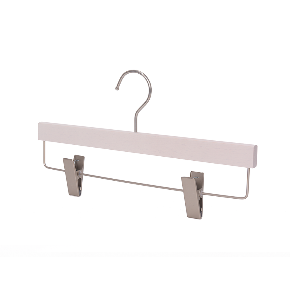 High-Grade Beech Wood Pants Hanger Matte White Wash Finish