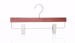 High-Grade Beech Wood Pants Hanger Matte Walnut Finish