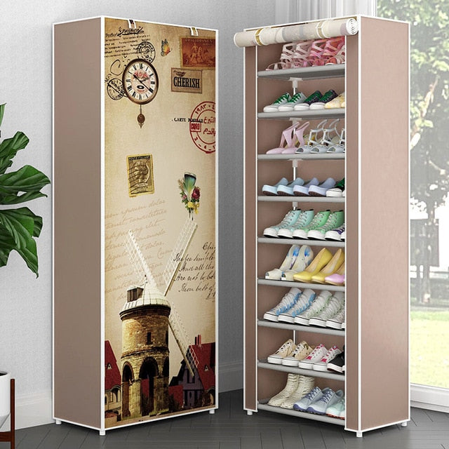 Multilayer Shoe Cabinet Dustproof Shoes Storage Closet Hallway Space-saving Shoerack Organizer Holder Home Furniture Shoe Rack