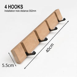 4/5/6 Hooks Wood Wall Hanger Coat Hooks Key Hook Holder Coat Hook Bedroom Door Hat Clothes Rack Hanger Kitchen Toilet Hook
