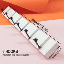 4/5/6 Hooks Wood Wall Hanger Coat Hooks Key Hook Holder Coat Hook Bedroom Door Hat Clothes Rack Hanger Kitchen Toilet Hook