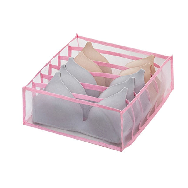 Dormitory closet organizer for socks home separated underwear storage box 7 grids bra organizer foldable drawer organizer